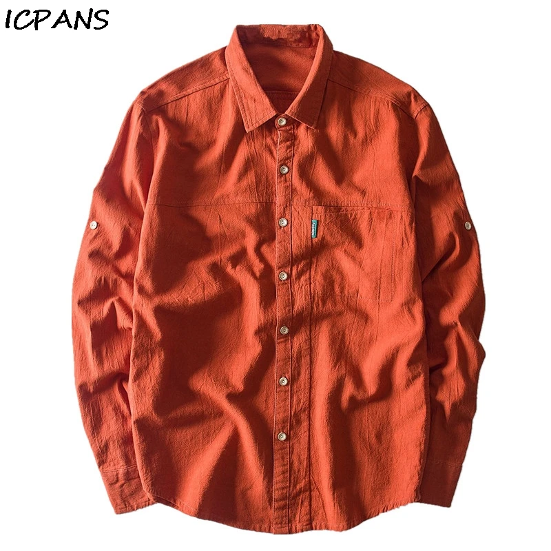 

ICPANS 6 Color White Shirt Men Casual Long Sleeve 2019 New Spring Autumn Fashion Japan Style Shirts For Male Clothes