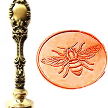 Mdlg винтажный милый пчелиный Летающий монограмма изображение на заказ логотип роскошный воск печать штамп латунь Павлин металлическая ручка подарочный набор