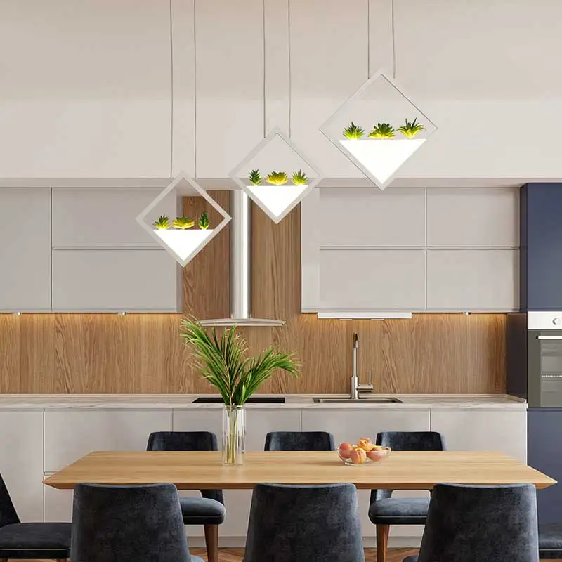 

Modern Led Pendant Lights Acrylic Hanging Simulation plant AC85-265V For Dining Room study room Bar counter Pendant lamparas