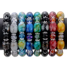 Модный Амазонит Природный камень streche браслет эластичный pulserase для мужчин и женщин модные ювелирные изделия бусины создаваемые талисманы diy