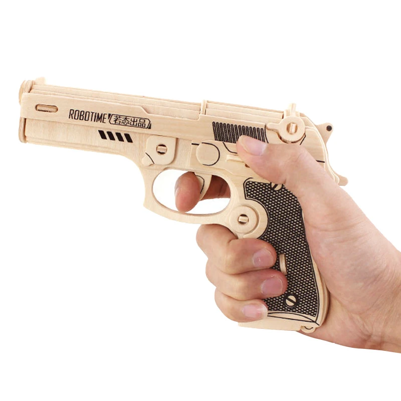 

2016 New 3D DIY Wooden Toys Gun Revolver Puzzle Wood Craft Construction Kit Pistoln For Children Education And Learning