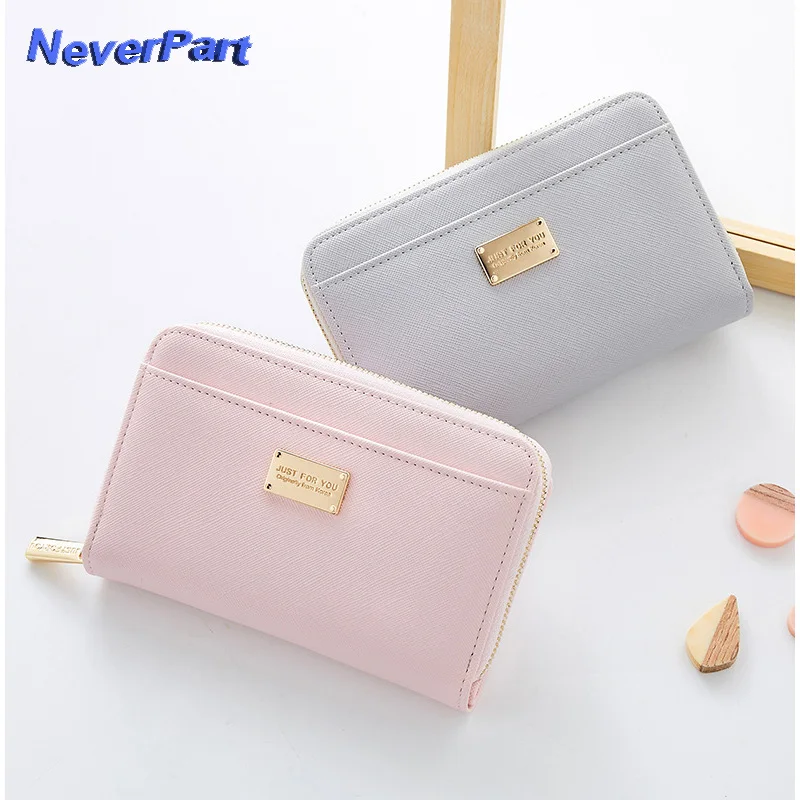 

2018 New Fashion Short Clutch Wallet For Women Pu Leather Handbag Card Holder Zipper Female Purses Ladies Letter Coin Purse Lady