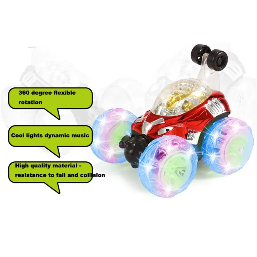 360 дистанционное управление автомобиля спиннинг и сальто с цветной вспышкой и музыкой для детей Дистанционное управление грузовик Sep#2
