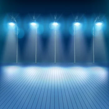 

Laeacco Stage Backdrops Blue Wooden Floor Bright Spotlight Child Portrait Photogrpahy Backgrounds Photocall Photo Studio