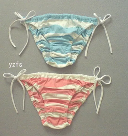 Женские хлопковые трусики Cosplay сине белые на шнуровке 100%|panty manufacturer|panties pantiespanty xxl |
