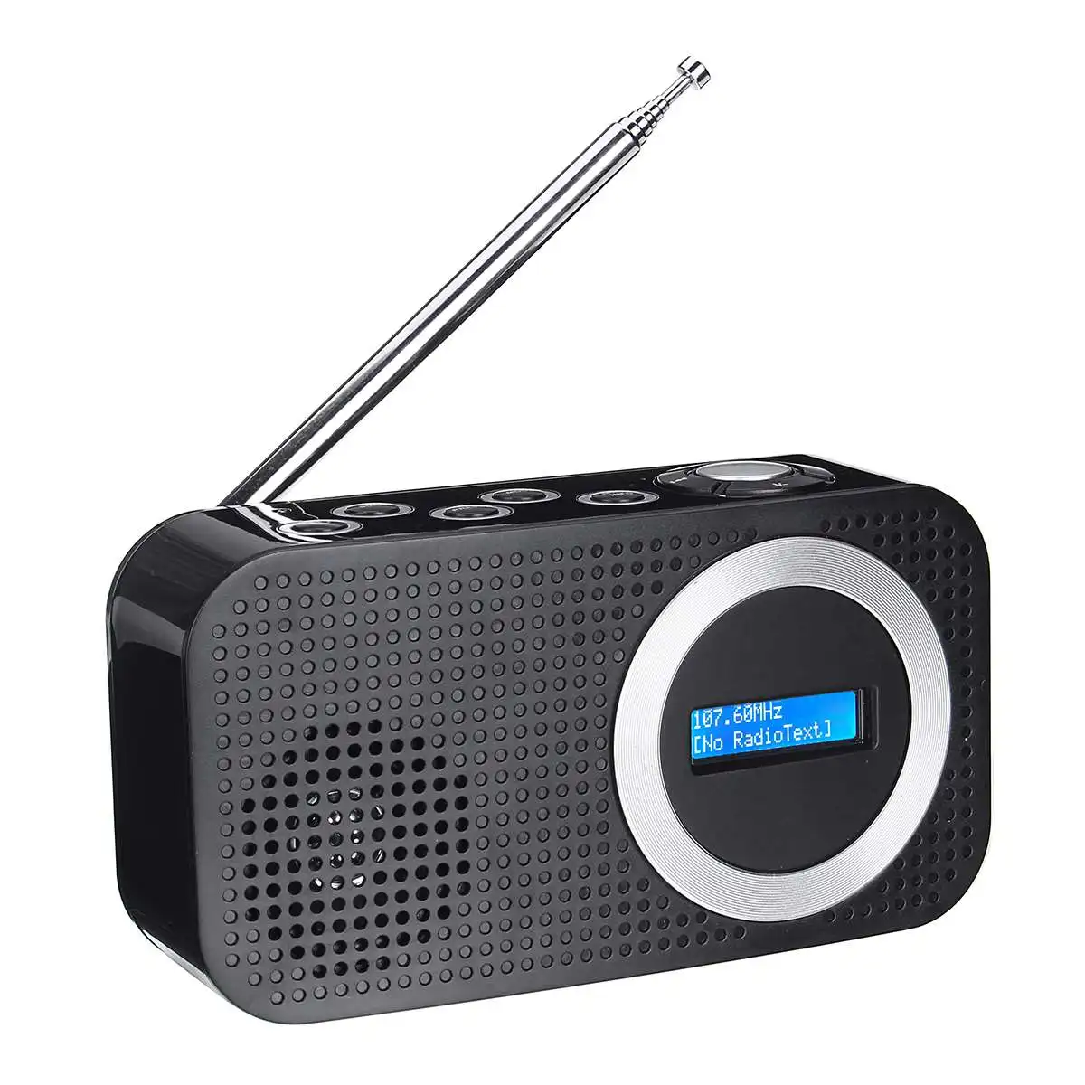 LEORY dab цифровой FM Bluetooth радио динамик 3,5 мм, AUX, разъем ЖК-дисплей динамик в черный или белый цвет - Цвет: Черный