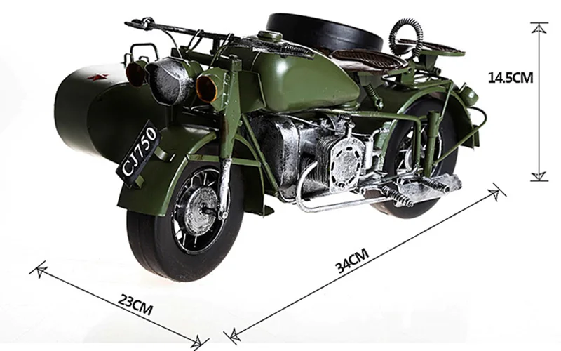 

CJK750 Ural Motorcycle Model, Retro Style Motorcycle Models Ural M72 KC750 K750 Motorcycle Parts Size 34 * 23 * 14.5CM