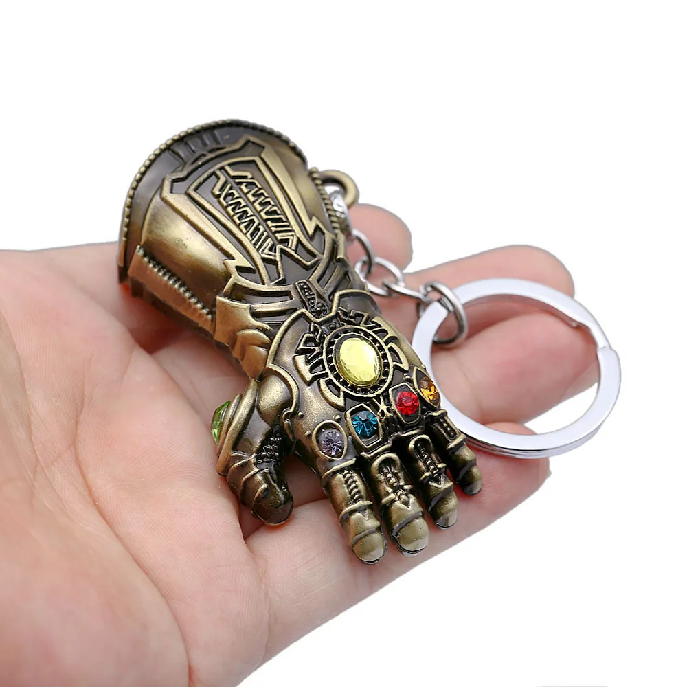 

Marvel Avengers 4 Endgame Thanos Weapons Double-edged Sword 3D KEYCHAIN Glove Gauntlet Metal Key Chain Men Car Women Bag Jewelry