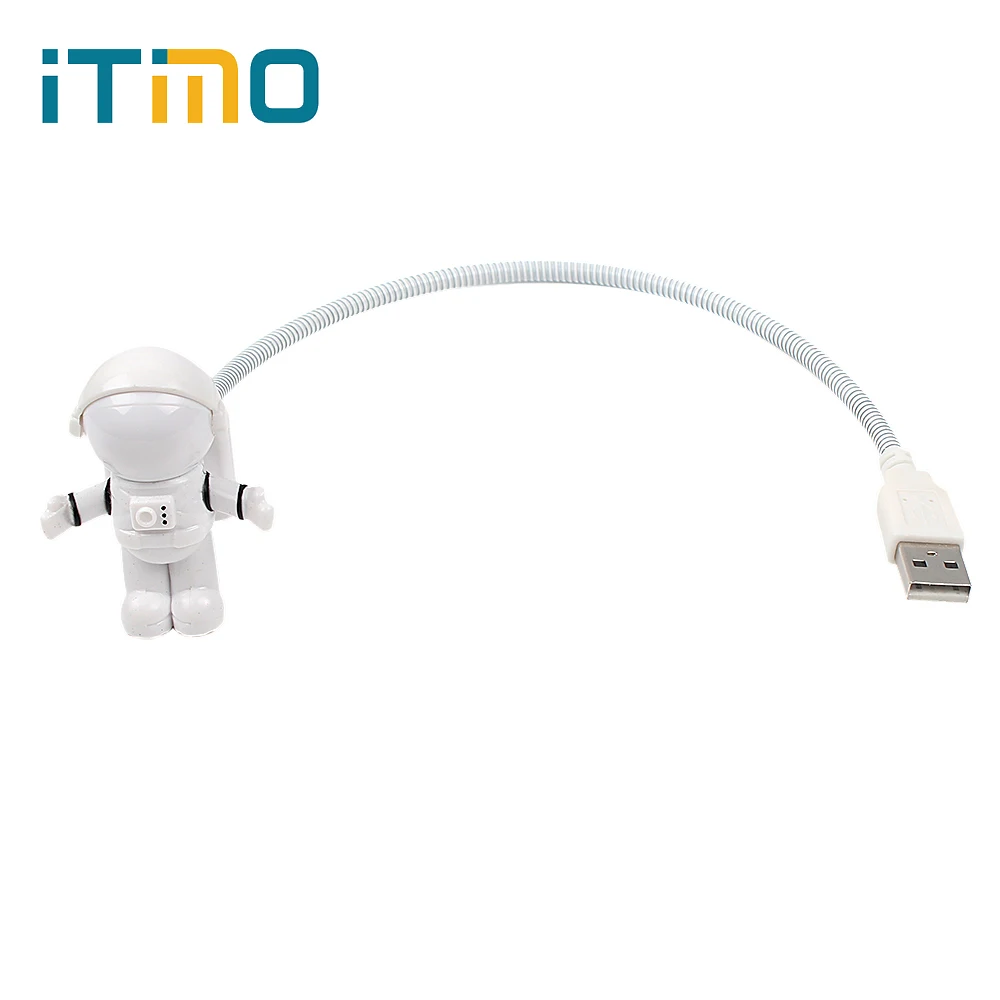 

ABS+PC LED Night Light Adjustable Spaceman Astronaut USB Tube Mini Pure White For Computer Laptop PC Notebook Reading Lamp #KF