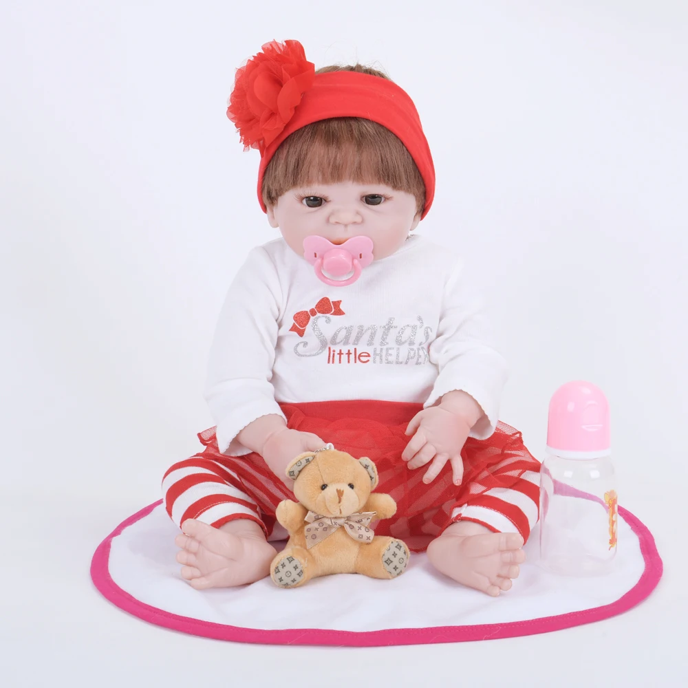 

55cm 22" Soft Silicone Dolls Reborn Babies Kid's DIY Toys Action Figure Toys Birthday Christmas Gifts for Kid Doll Collection