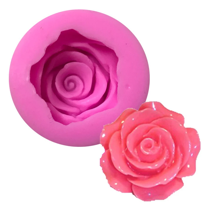 Flower Bloom Rose shape Silicone Fondant Soap 3D Cake Mold Cupcake Jelly Candy Chocolate Decoration Baking Tool Moulds k342