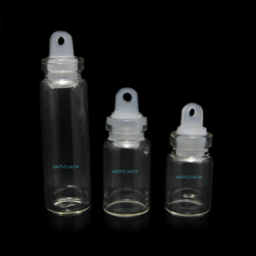 10pcs Mix 3 Sizes Pendants Glass Storage Mini Empty Small Bottle Vial