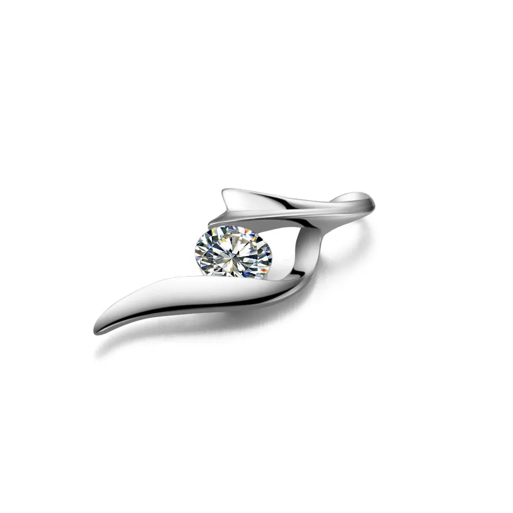 Тест Положительный создан 5 мм 0.5Ct каждый G H Moissanite алмазный кулон ожерелье