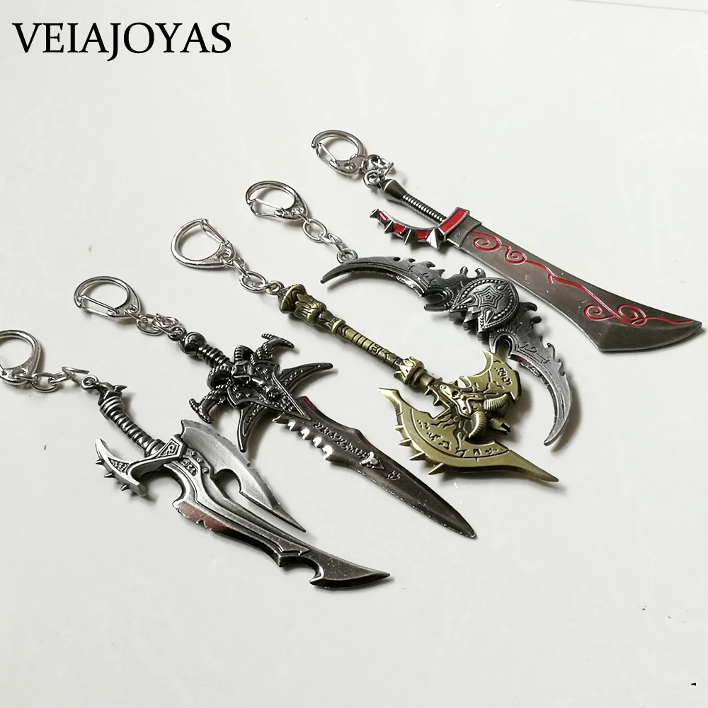 

22Styles Game Keychains Frostmourne Warglaive of Azzinoth Ashbringer Alloy KeyRing Holder Chaveiro 12cm KeyChain Pendant Jewelry