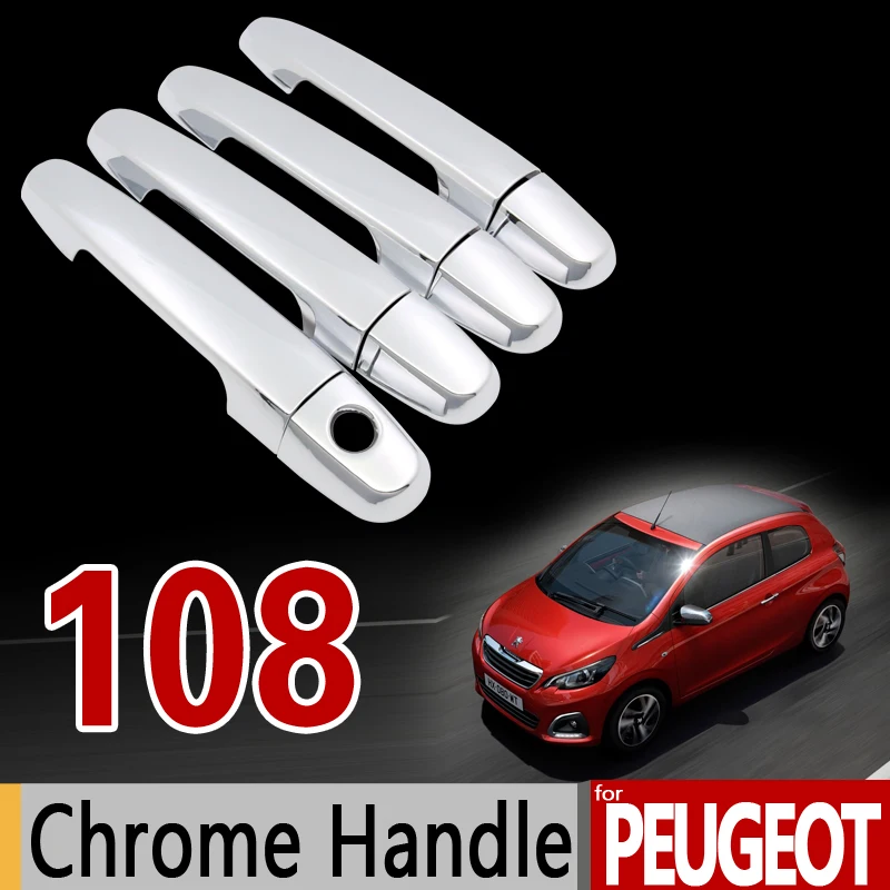 Набор хромированных накладок на ручку для Peugeot 108 2Dr 4Dr 2014 2015 2016 2017 2018 все модели