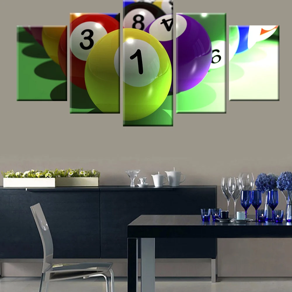 

5 panel modular billiard entertainment game wall artist residence decorative wall decoration