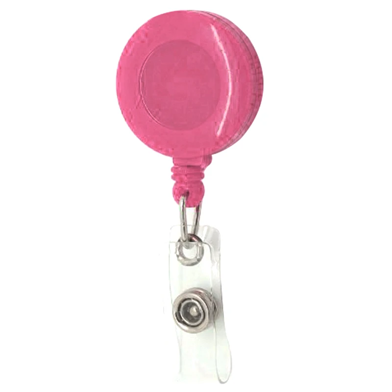 

Retractable Reel ID Badge Key Card Name Tag Holders with Belt Clip (Pack of 50--Pink)