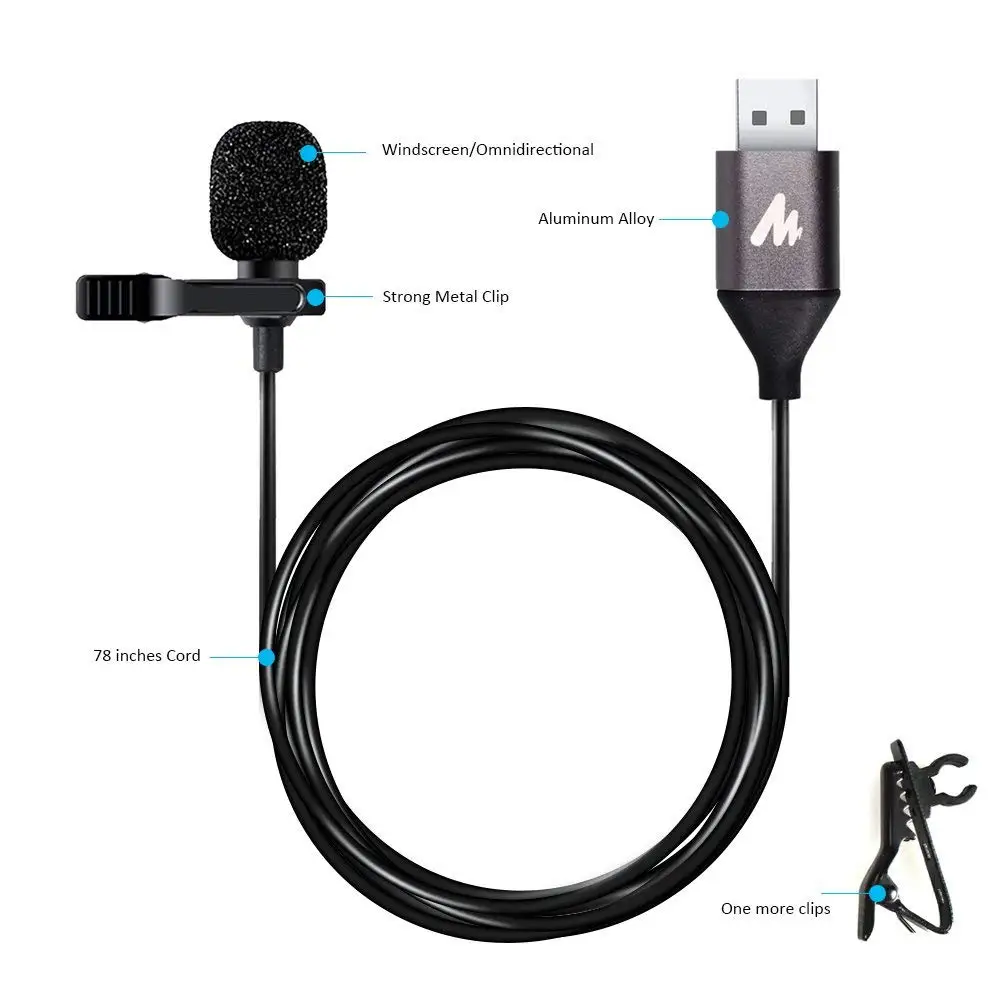 Najtaniej MAONO mikrofon usb Lavalier Mic zestaw głośnomówiący mikrofon kondensujący koszula przypinany kołnierz klapa mikrofonu na komputer stancjonarny Laptop YouTube