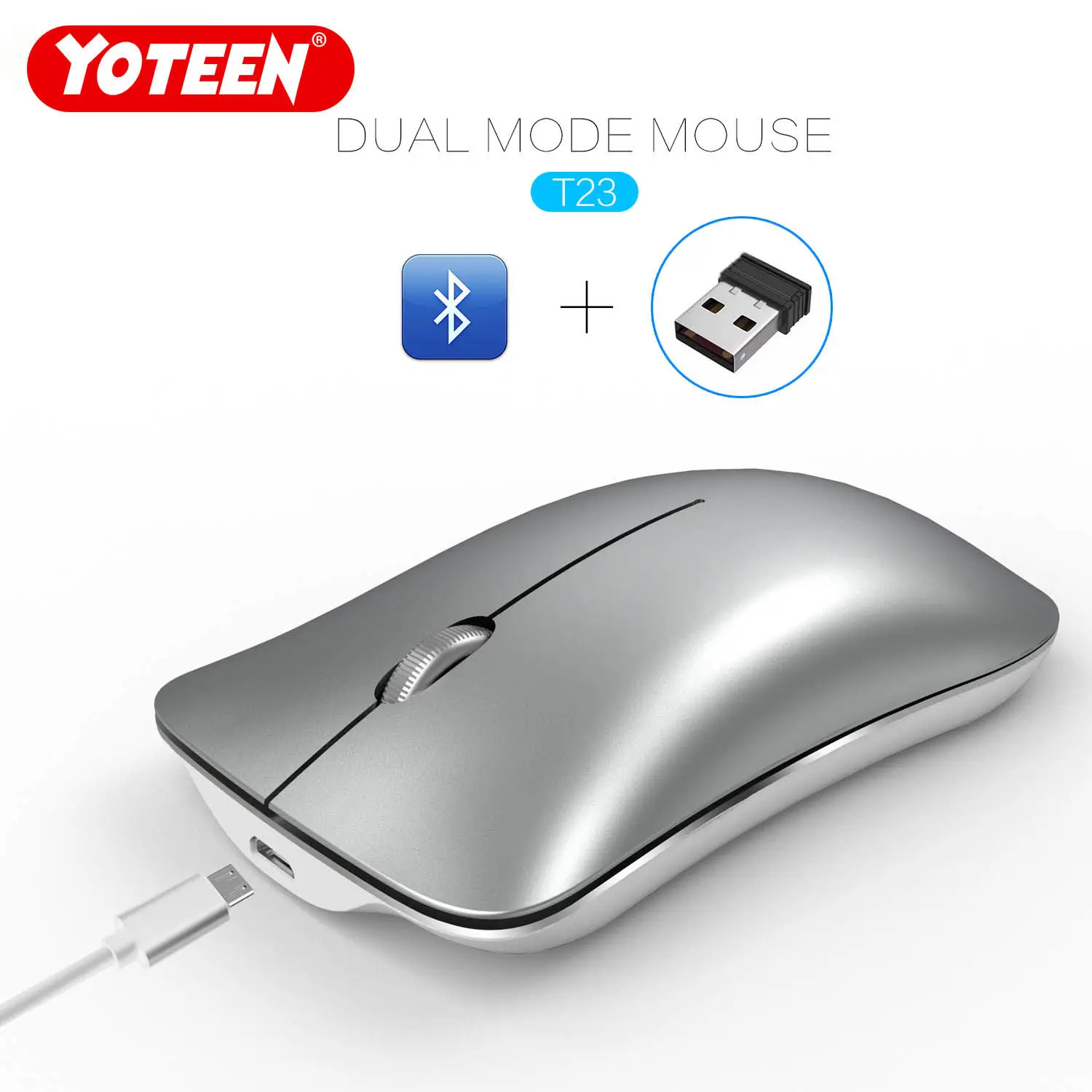 Беспроводная мышь Yoteen эргономичная Вертикальная Bluetooth 2 4 ГГц двойной режим