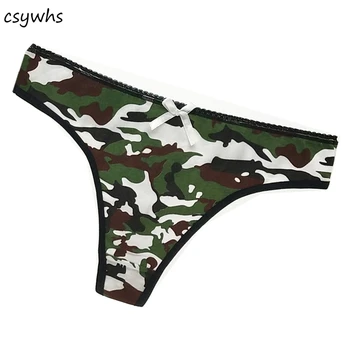 

CSYWHS Sexy Cotton Panty Shorts Underwear Panties Women Camouflage Low Rise Briefs Lingerie Intimates for Women 4Pcs/lot M L XL