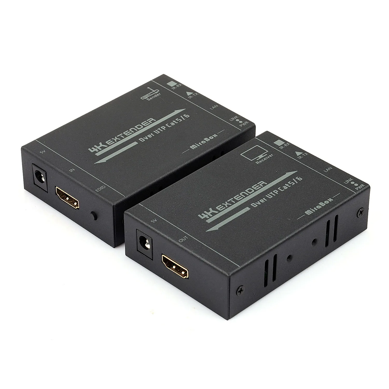 

SJB 60m 4K x 2K HDMI Extender Support HD 2160P@30Hz EDID Technology Double-sided IR Remote Control, Cat5/Cat6 RJ45 HDMI