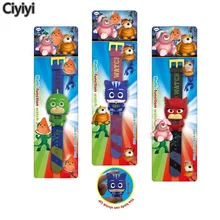 Les Pyjamasques Аниме часы игрушки Pj мультфильм маска Коннор Грег, детей Косплэй вечерние Show часы игрушки День рождения Жуэ подарок