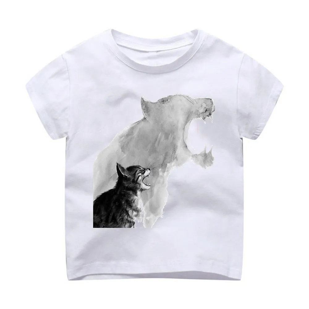 

T-Shirt Children Printing Kids Clothes Short Sleeves t shirt tshirt cat tiger 82p66t
