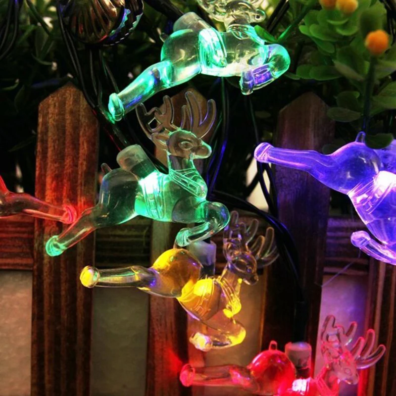 20-LEDs-Solar-Powered-Lighting-Strings-Deer-Shape-IP65-Waterproof-Fawn-String-Lamp-Home-Yard-Christmas