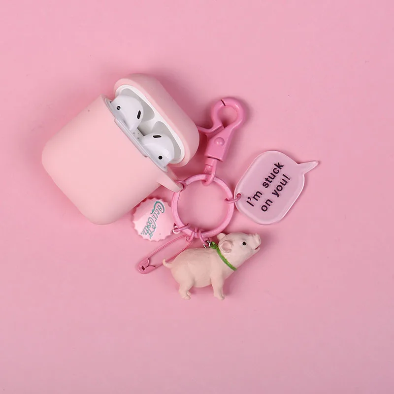 

Cute Cartoon dog Silicone Case for Apple Airpods Bluetooth Earphone Accessories Airpods Headphone Protective Cover Keychain