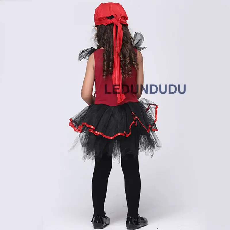 Hot Kids Halloween Carnival Cosplay Pirate Costume Girls Fancy Party Outfits Children Princess Dress  (7)