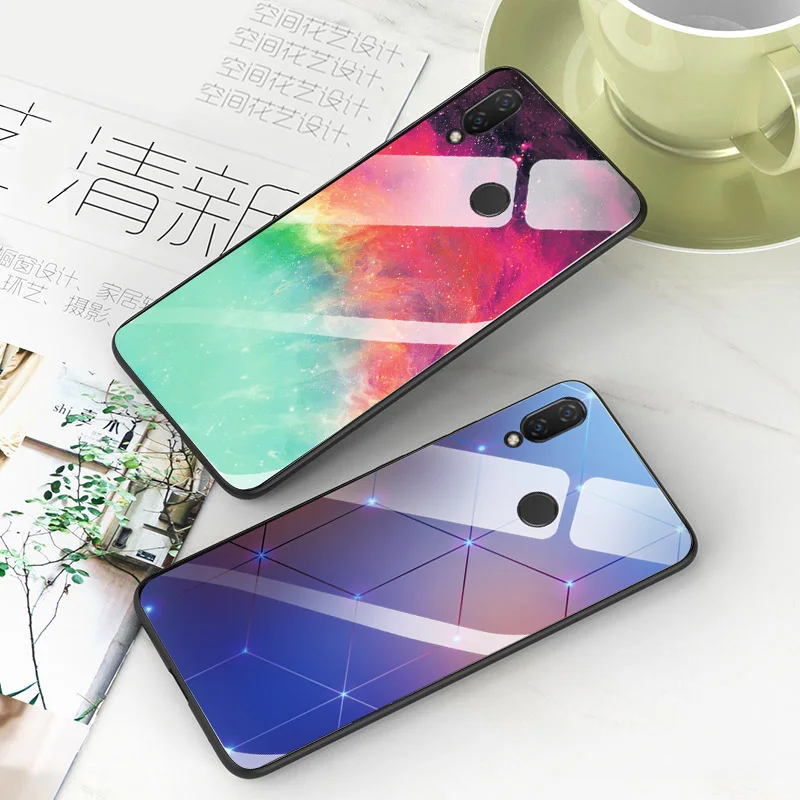 Мягкий край задняя крышка чехол для huawei Honor 8C 6 26 &quotзакаленное стекло бампер 8 C