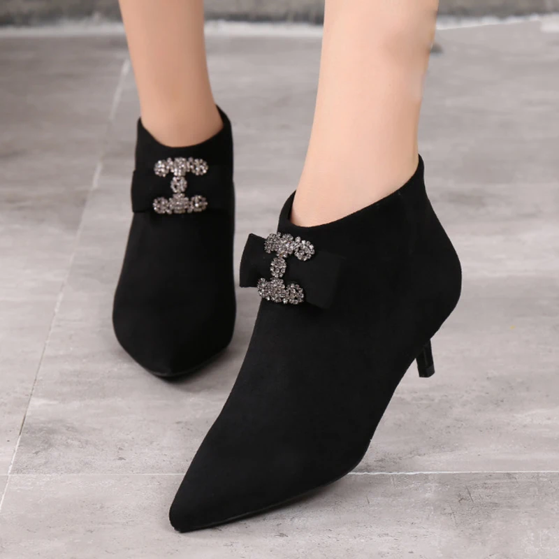 

Luzhimei 2019 Winter Women'S Boots Pointed Toe Martin Boots Faux Suede Boots Booties Female Ladies Fashion Partty Office Boots