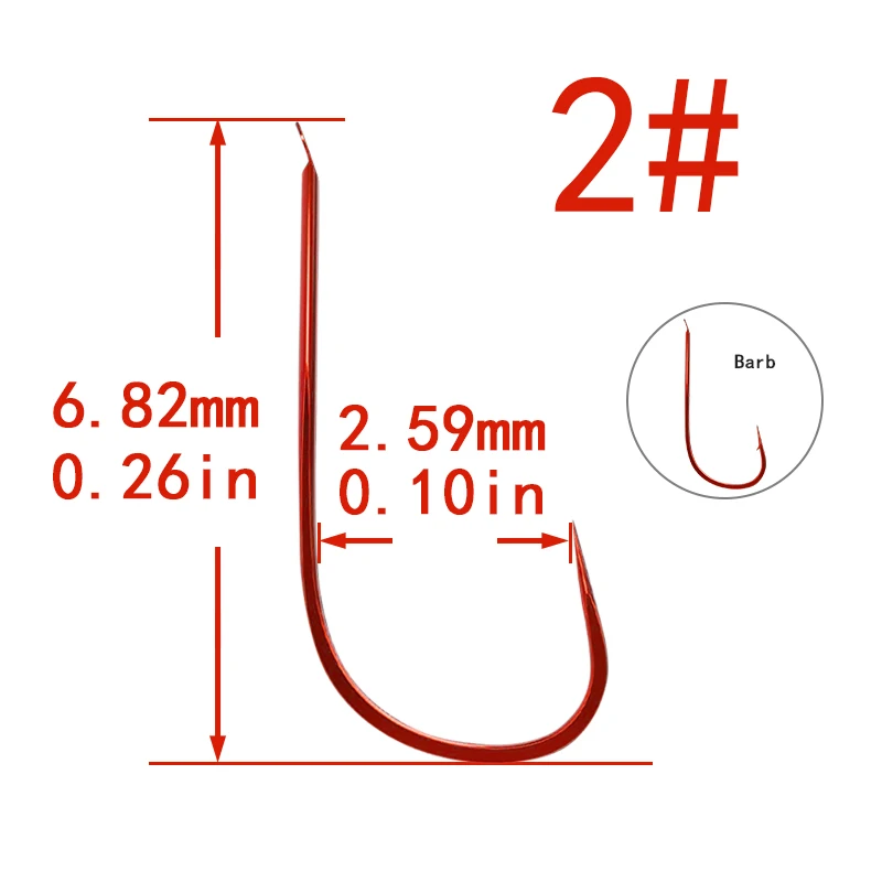 100 шт. рыбалка воблеры рыболовные принадлежности крючки поплавок приманки рыболовные крючки приманки воблеры для рыбалки карп - Цвет: Red Nobarbed2