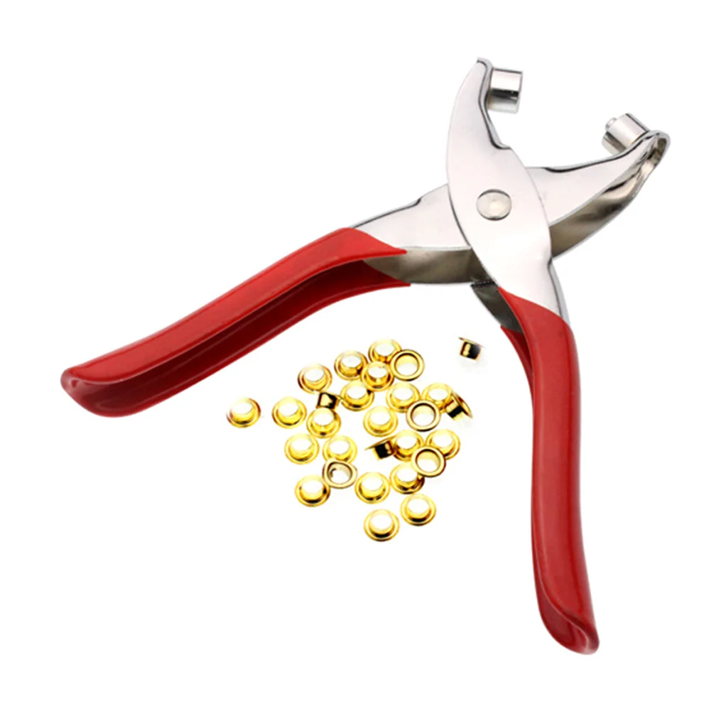 

PVC Handle Leather Craft Practical Eyelet Pliers Steel Hole Maker Manual Tool Portable Durable