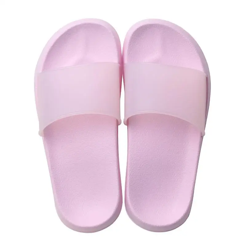 Women Summer Slides Non-slip Solid Color Slippers Women Beach Flip Flops Women Indoor Slippers Transparent Bothe Slides - Цвет: pink