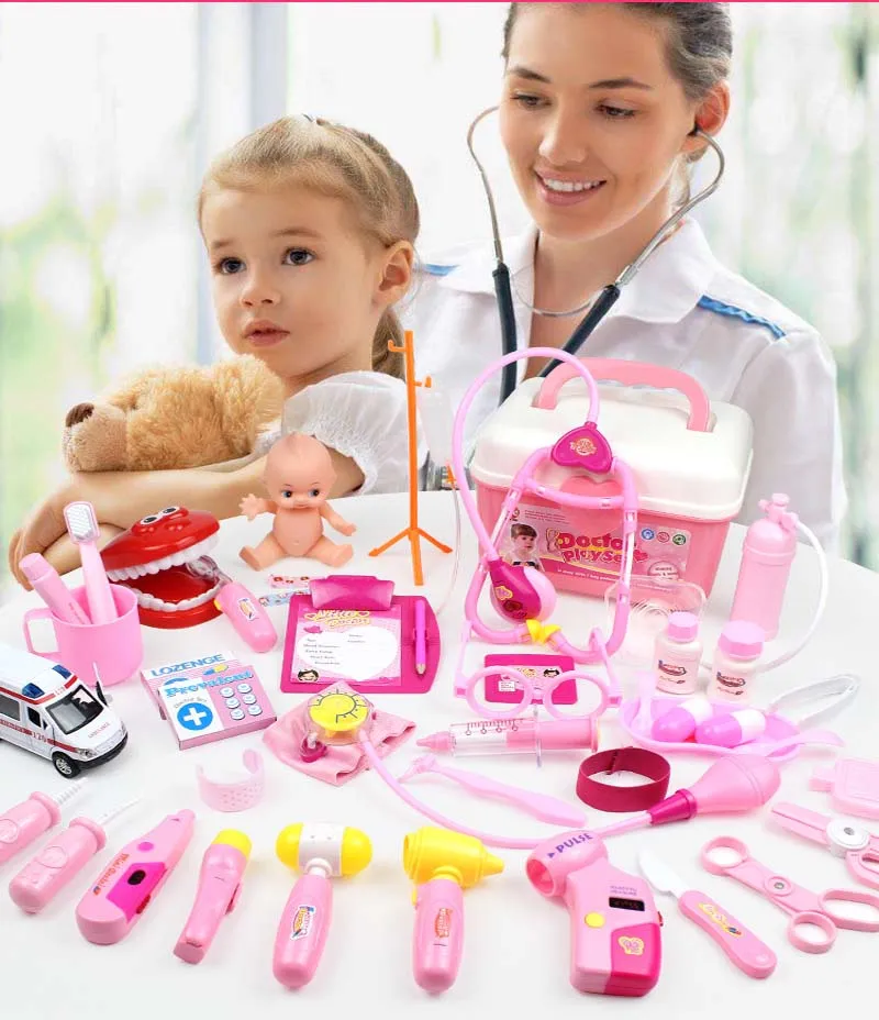 Baby Pretend Toys Doctor Play 40pcs/sets Simulation Medicine Box Doctor