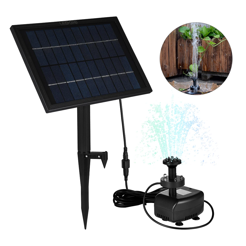 Kopen LEDGLE 5 W Solar Fontein Pomp Decoratieve Tuin Waterpomp met Kleurrijke Licht 8 Nozzles Geschikt voor Tuin en Patio