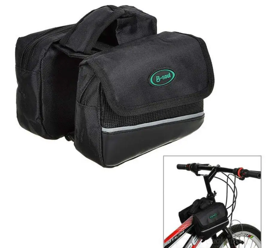 B-SOUL велосипедная Передняя сумка для телефона с сенсорным экраном на раме, сумка для горного велосипеда с верхней трубкой, сумка для велосипеда, Аксессуары для велосипеда - Цвет: Черный