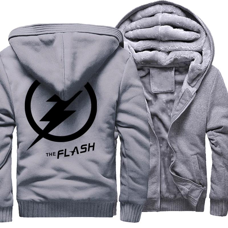 Мужская толстовка с молнией THE FLASH в стиле панк хип хоп уличная одежда зимняя