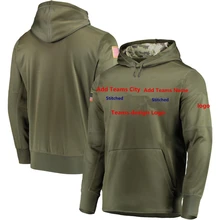 На заказ оливковый Салют для обслуживания Sideline Therma толстовки для выступлений пуловер карман флаг США логотип мужская Толстовка