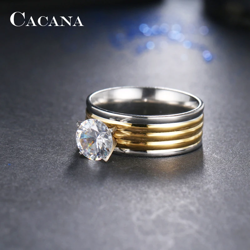 CACANA Stainless Steel Rings For Women Personalized Custom Fashion Jewelry Wholesale NO.R111