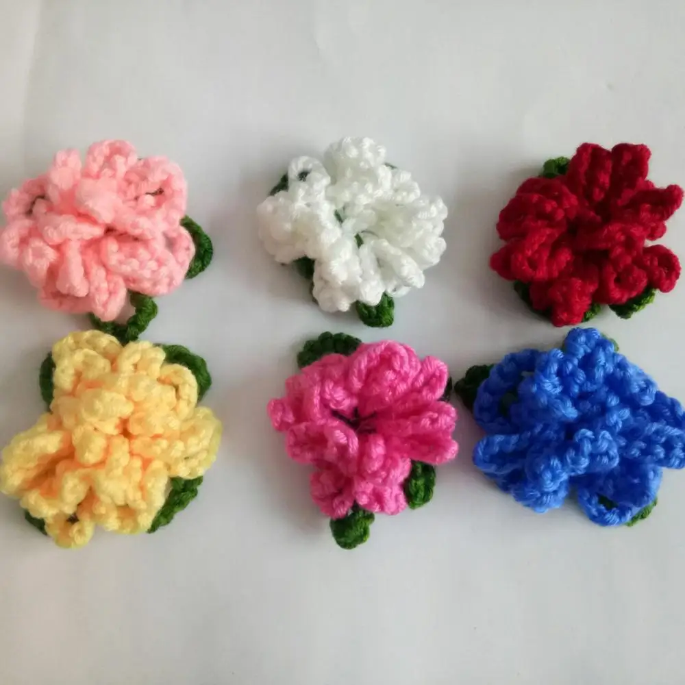 

3PCS knitting wool flower Accessories for hair clips hairband headband Barrette hairpins Headwear Ornament Crochet wool flower