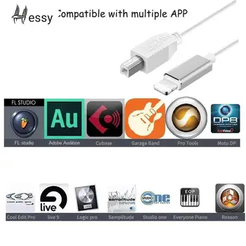 

Hessy Lightning To MIDI Adapter Interconnections Converter Midi Keyboard More for IPhone XR X Lighting Charge for Iphone Guitar