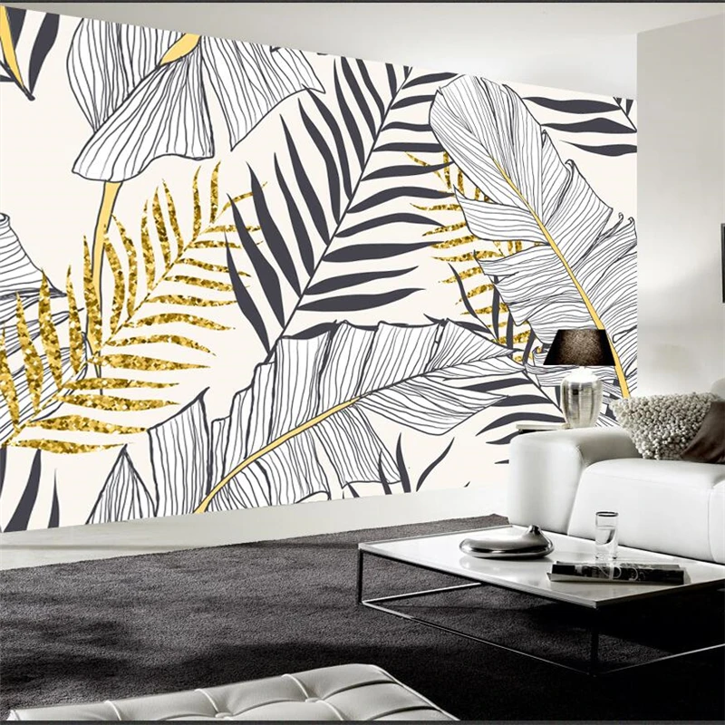 

beibehang papel parede Custom wallpaper Modern minimalist tropical rain forest plant banana leaf garden mural background wall