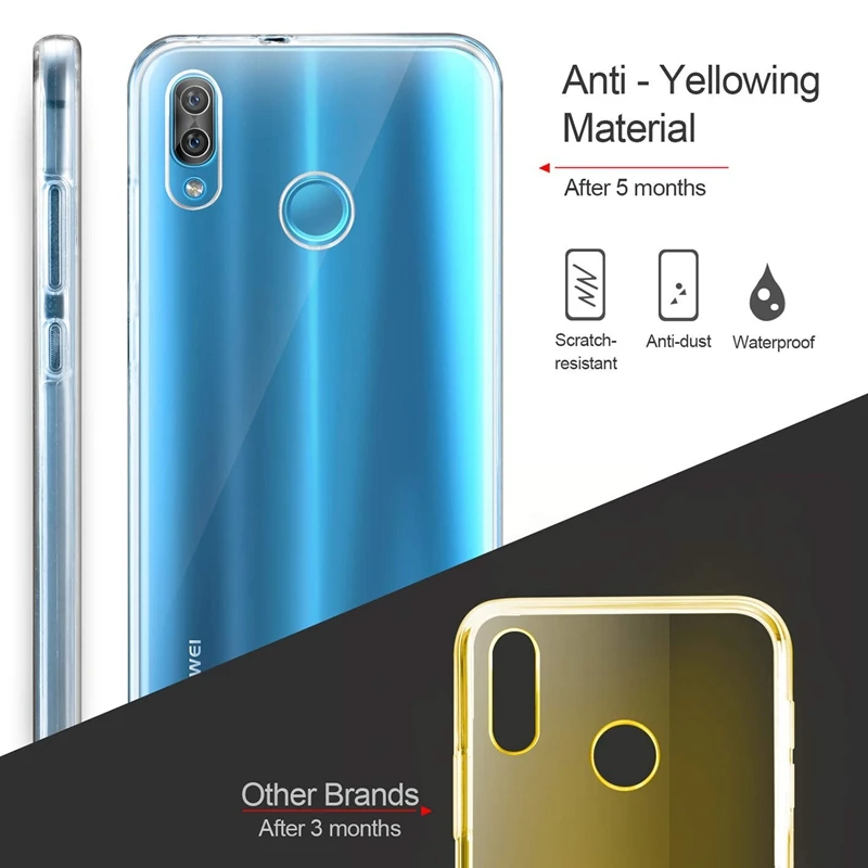 360 градусов полный чехол для huawei P Smart Plus PSmart P Smart Z P Smart чехол из прозрачного силикона гелевый ТПУ мягкий чехол