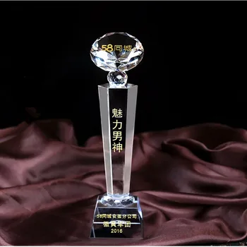

Customized Glass Honor Medals Crystal Diamond Trophy Sports Events Awards Personalized Competitions Souvenirs Match Champion Cup