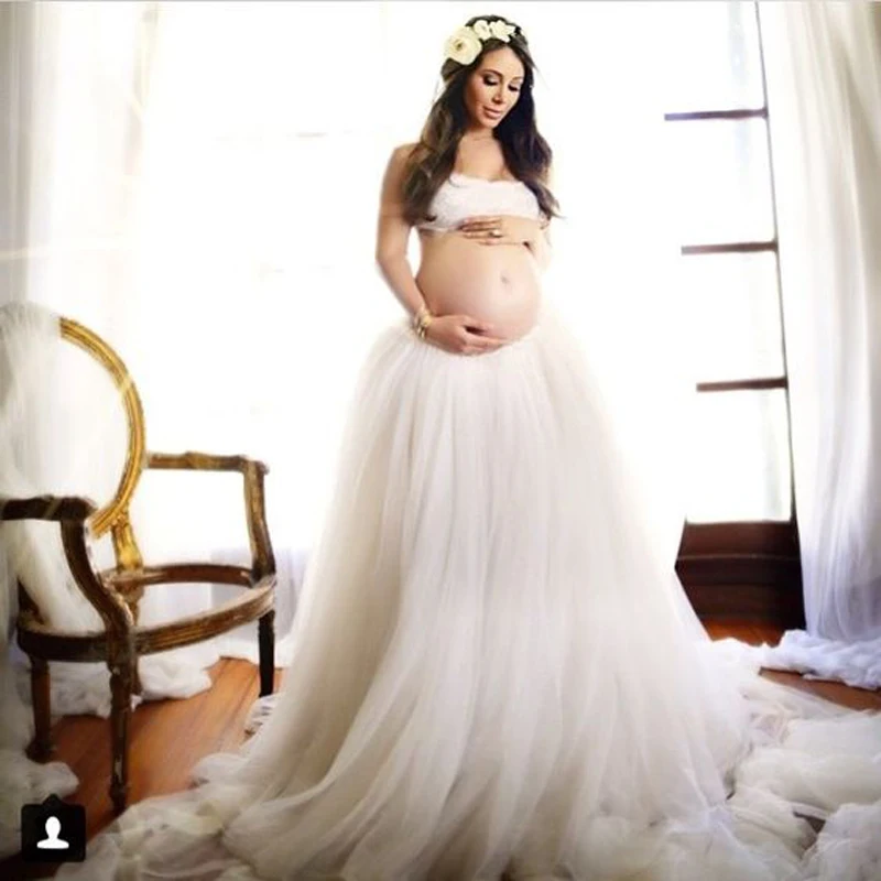 

Lush Tulle Balll Gowns Maternity Long Tulle Skirts For Pregnant Women To Photoshoots 2017 Custom Made Puffy Tutu Skirt