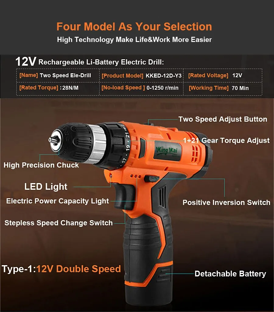 Cordless Lithium Battery Electric Drill-07