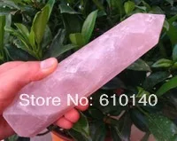

SHIP Collectable natural pink quartz crystal point healing 0008