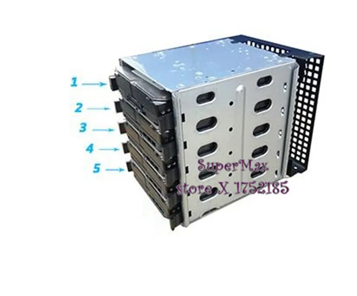 5-layer PC Cage Tray Caddy Rack for 5 3.5/" SATA SAS HDD Hard Drive 3x 5.25/" size